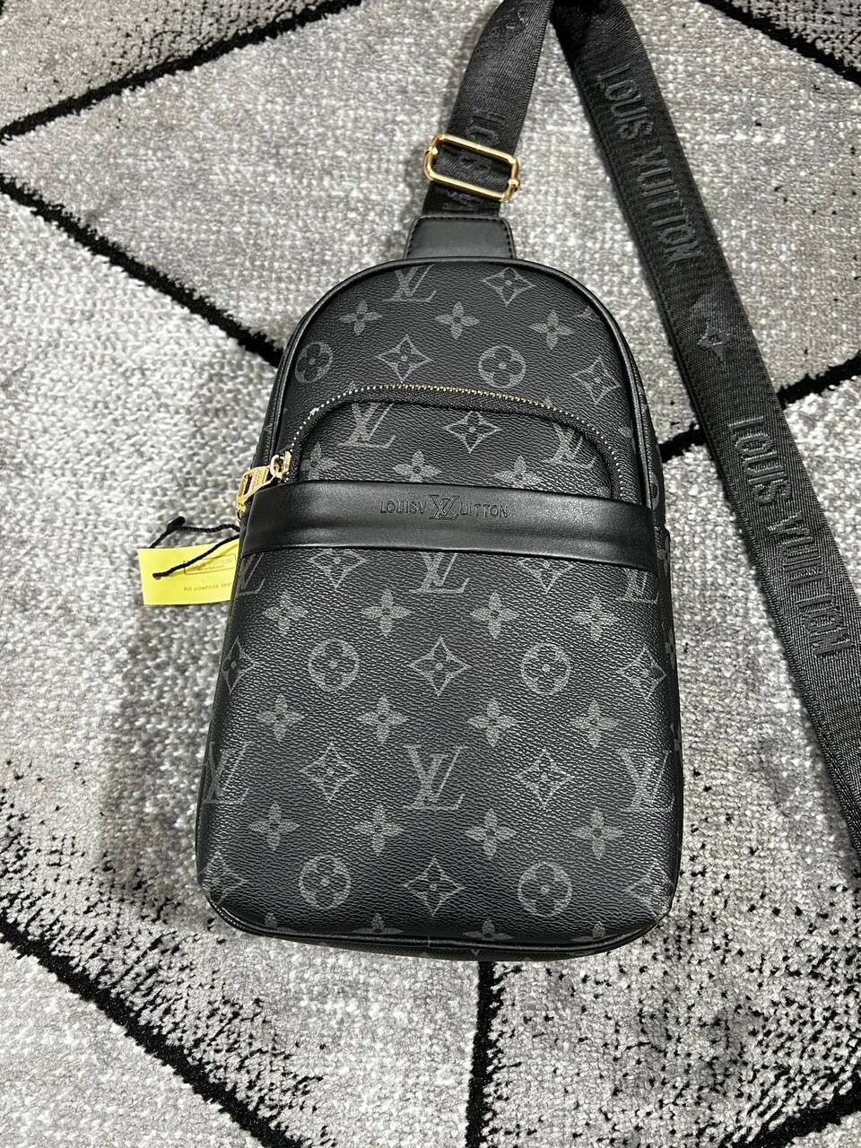 Louis Vuitton LV Sling Mens Messenger Bag in Black For Men