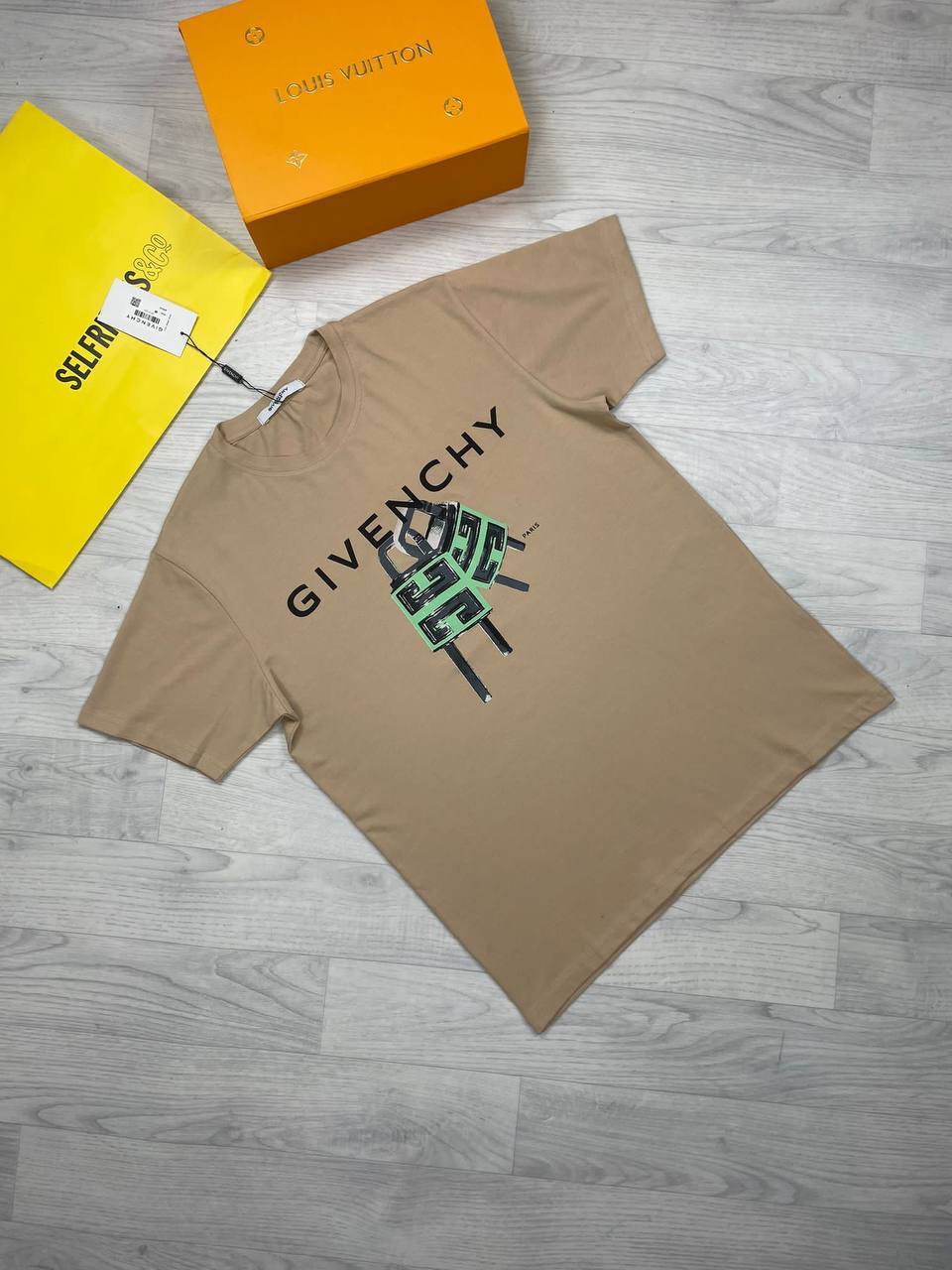 Givenchy Paris Padlock T-shirts Coffee Brown Black White Sale UK