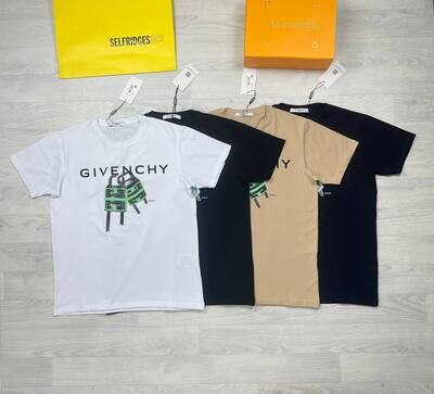 Givenchy Paris Padlock T-shirts Coffee Brown Black White Sale UK