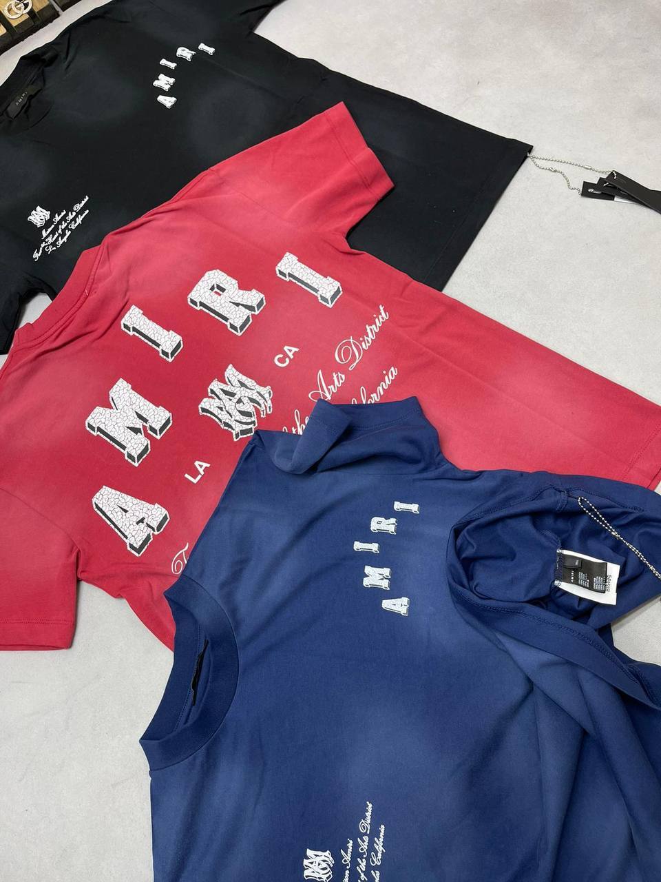 Amiri Men's Women's Vintage T-shirts Replica Men Women Rep Top T-shirt Designer Logo T Shirt Tagged Mens Womens First Copy Cotton Tee Shirts Reps Half Sleeve Fake Tshirt Black Blue Red Tshirts Sale UK