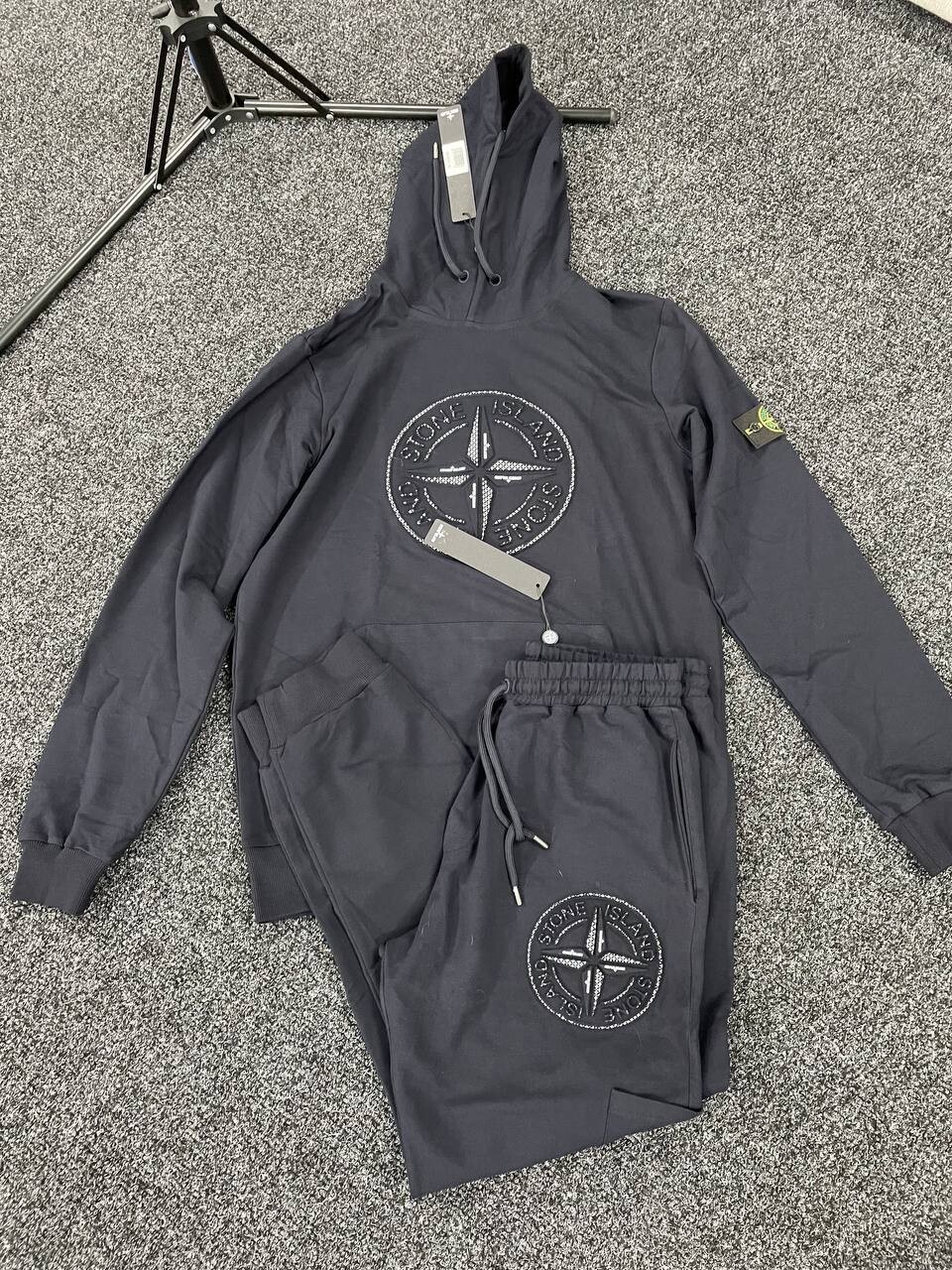 Stone island hoodie on sale with logo on front