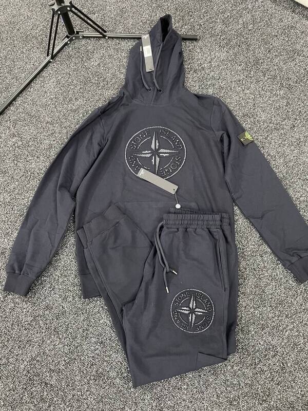 Stone Island Tracksuits with Pullover Hoodie in Grey Colors