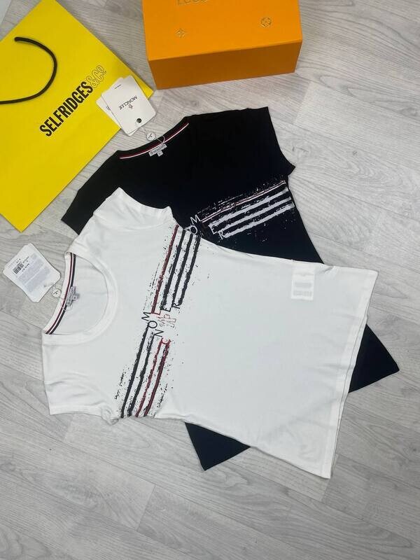 Moncler Women Replica T-shirt Half Sleeve Ladies T-shirts Cotton Stripe Highlight Logo Women's Rep Tshirts T Shirt Fake Round Neck Cheap First Copy Reps Tee Shirts Designer Tshirt Black White Sale UK Moncler Women Replica T-shirt Half Sleeve Ladies T-shirts Cotton Stripe Highlight Logo Women's Rep Tshirts T Shirt Fake Round Neck Cheap First Copy Reps Tee Shirts Designer Tshirt Black White Sale UK