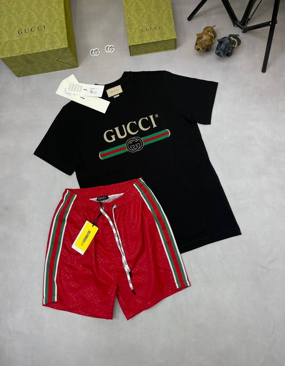 Gucci shorts and t shirt set sale
