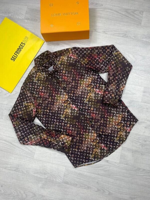 Louis Vuitton Men's Casual Denim Brown Shirts Fake Replica Sale UK Man First Copy Luxury Shirt Men Cheap Price Reps 1st Copies Long Sleeves Fashion 1:1 LV Brand Logo Monogram 1 to 1 AAA Fakes Rep Original Duplicate Premium Clothing