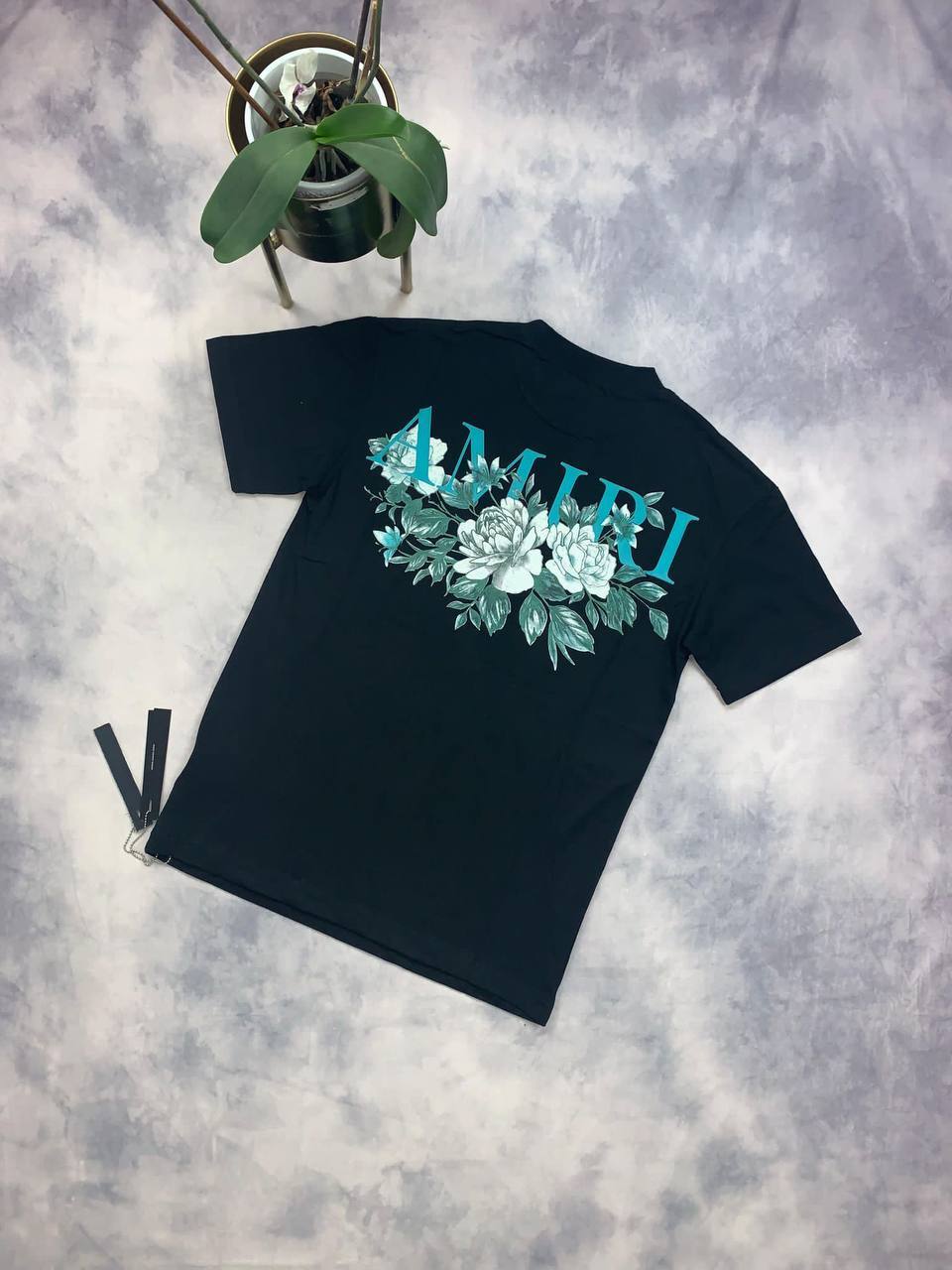 Amiri Men's Women's Cotton Replica T-shirts Men Women Fashion Reps Top Floral Logo Tee Shirts First Copy T Shirt Mens Womens T-shirt Rep Half Sleeve Fake Tshirt Black Tshirts White Cheap Sale UK