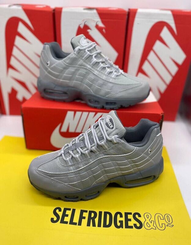 Nike Air Max 95 Wolf Grey Men's Trainers Nike Men's Trainers Trainer 95s 95's 1:1 Wolf Grey White AAA Nikes Air Max 95 Men Mens Rep Replica Shoes Fake Man Mans Duplicate Sneakers First Copy Cheap Sneaker Sale UK Reps MAX.95 Air.Max FJ4217-001 Cool Best Logo Quality