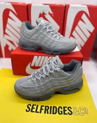 Nike Air Max 95 Wolf Grey Men's Trainers Nike Men's Trainers Trainer 95s 95's 1:1 Wolf Grey White AAA Nikes Air Max 95 Men Mens Rep Replica Shoes Fake Man Mans Duplicate Sneakers First Copy Cheap Sneaker Sale UK Reps MAX.95 Air.Max FJ4217-001 Cool Best Logo Quality