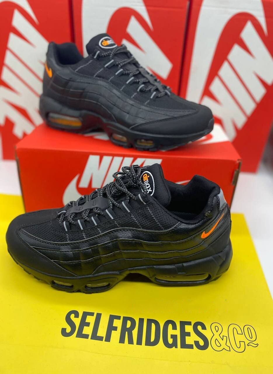 Nike Men's Trainers Trainer 95s 95's 1:1 Black Total Orange	Nikes Air Max 95 Men Mens Rep Replica Shoes Fake Man Mans Duplicate Sneakers First Copy Cheap Sneaker Sale UK Reps MAX.95 Air.Max DJ6884-001 Reflective Silver AAA
