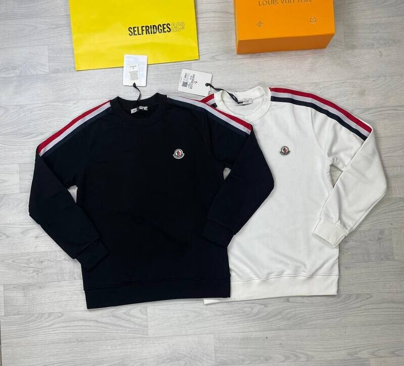 Moncler Men's Women's Stripe Jumpers Replica Designer Sweatshirt First Copy Style Reps Sweaters Iconic Logo Patch Knitted Crewneck Rep Jumper Men Women Cheap Long Sleeves Knitwear Black White Sale UK Moncler Men's Women's Stripe Jumpers Replica Designer Sweatshirt First Copy Style Reps Sweaters Iconic Logo Patch Knitted Crewneck Rep Jumper Men Women Cheap Long Sleeves Knitwear Black White Sale UK