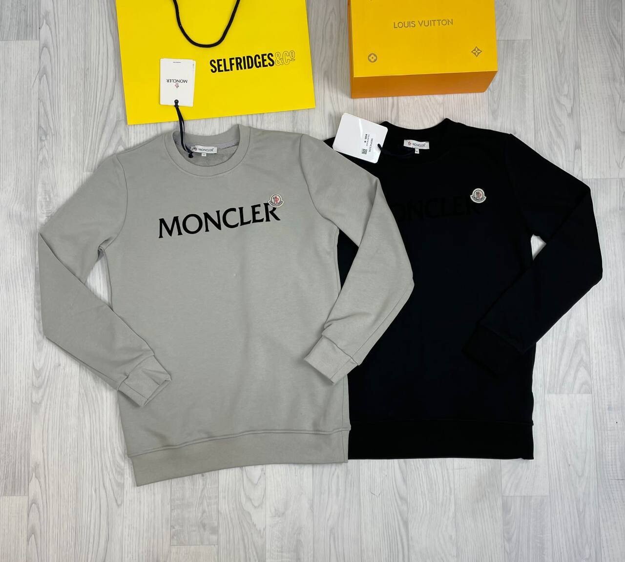 Moncler Men Women Jumpers Replica Fashion Reps Sweaters Iconic Logo Patch Knitted Crewneck First Copy Stylish Fake Men's Women's Jumper Long Sleeves Sweatshirt Rep Cheap Black Grey Sale UK