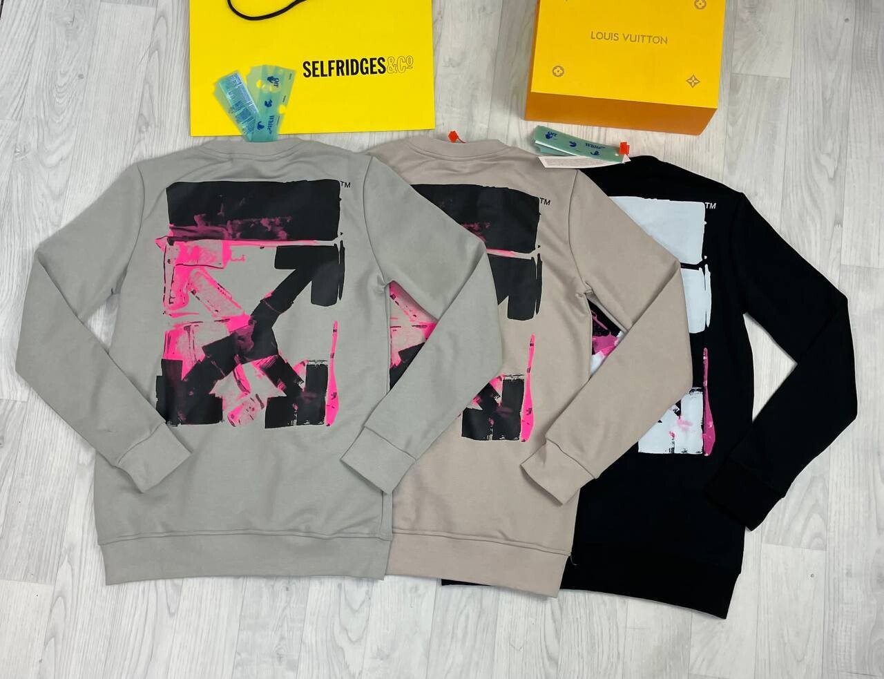 Off-White Arrow X Jumpers Top Sweatshirt Black Grey Beige Sale UK