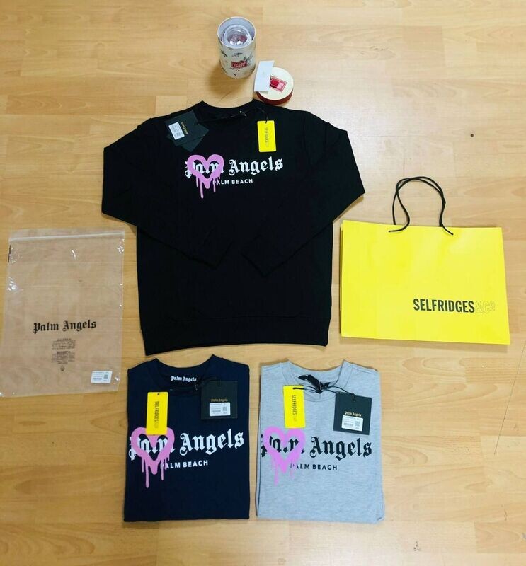 Palm Angles Beach Spray Heart Jumpers Palm Angels Men Women Yellow Heart Spray Black Blue Grey Jumpers Fakes Reps Sale UK Man Woman First Copy Cheap Price Fake Rep Jumper Men's Women's Designer Sweatshirts Replica 1st Copies PA Brand Logo 1:1 Full Sleeves Knitwear 1 to 1 AAA Duplicate