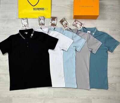 Burberry Ice Silk Stripe Polo Shirts in Multiple Colors