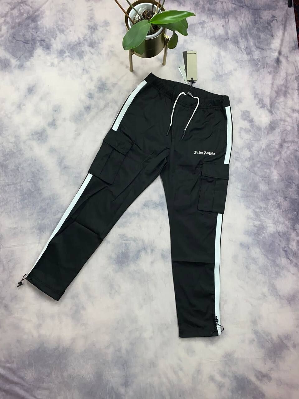 Palm Angels Men's Women's Sports Black Cargo Pant Fake Rep Sale UK Man Woman First Copy Fakes Reps Designer Cargo Shorts Pants Men Women Cheap Price 1st Copies Originals Cargos Replica 1 to 1 PA Luxury Brand Logo 1:1 AAA Duplicate