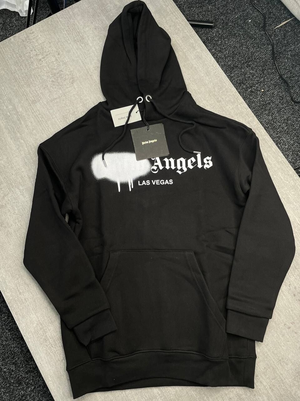 Palm Angels Les Vegas Men's Women's Replica White Spray Black Hoodies AAA Sale UK Men Women First Copy 1:1 Hoodie Man Woman Cheap Price Fakes Reps Sweatshirts Fake Rep 1 to 1 Knitwear 1st Copies Original PA Luxury Brand Sprayed Logo Duplicate