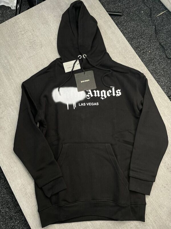 Palm Angels Les Vegas Men's Women's Replica White Spray Black Hoodies AAA Sale UK Men Women First Copy 1:1 Hoodie Man Woman Cheap Price Fakes Reps Sweatshirts Fake Rep 1 to 1 Knitwear 1st Copies Original PA Luxury Brand Sprayed Logo Duplicate