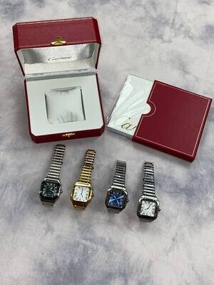 Cartier Santos Watches with chain strap in multiple colors