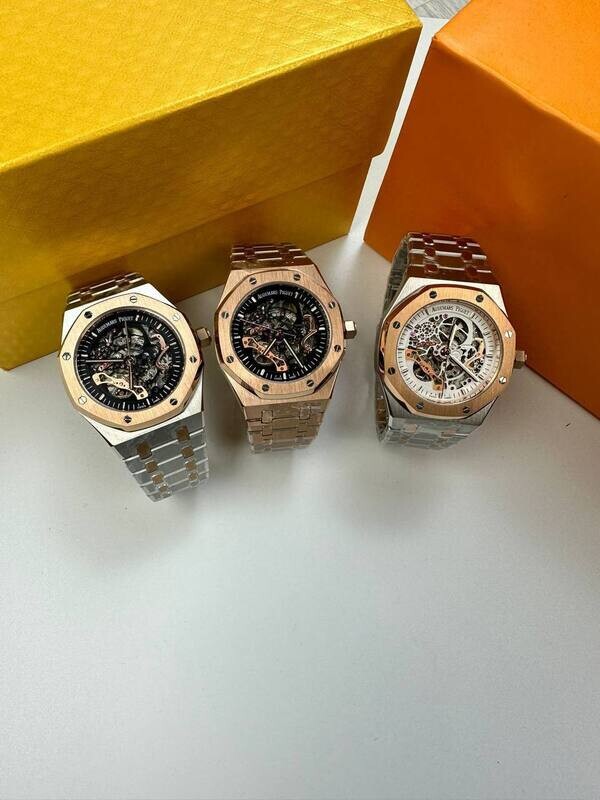 AP watch with elegant designed dial and metal chain strap in multiple colors