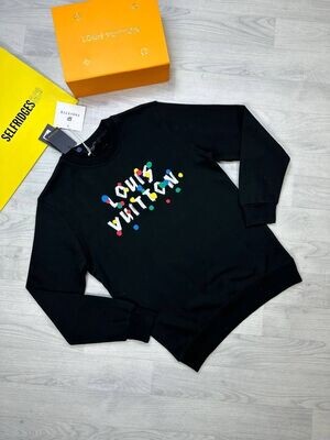 Louis Vuitton Men's Women's Designer Black Jumpers Fake AAA Sale UK Man Woman First Copy Replica Jumper Men Women 1st Copies Cheap Price Knitwear Fakes Reps 1:1 Luxury Rep Sweatshirts 1 to 1 Original LV Brand Logo Sweaters Duplicate