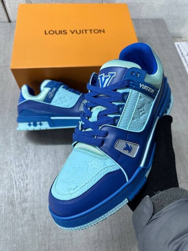 Louis Vuitton Men's LV Monogram Virgil Abloh Trainer Louis Vuitton Men's Designer Blue Trainer First Copy Reps Sale UK Man Luxury Rep Sneaker Men Cheap Price Trainer Mens 1st Copies Sneakers LV Brand Logo Fake Shoe 1:1 Fakes Replica Boys Sports Trainers 1 to 1 AAA Duplicate Shoes