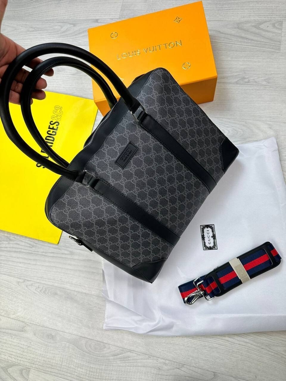 Gucci GG Cheaper Leather Replica Briefcase Lady For Women