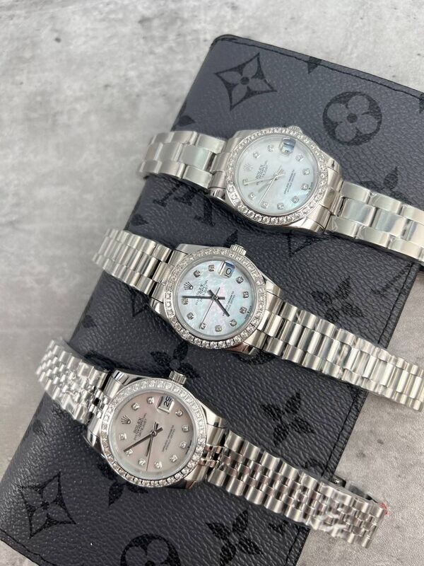 Rolex Datejust Diamond Dial Watch in Different Chain Straps