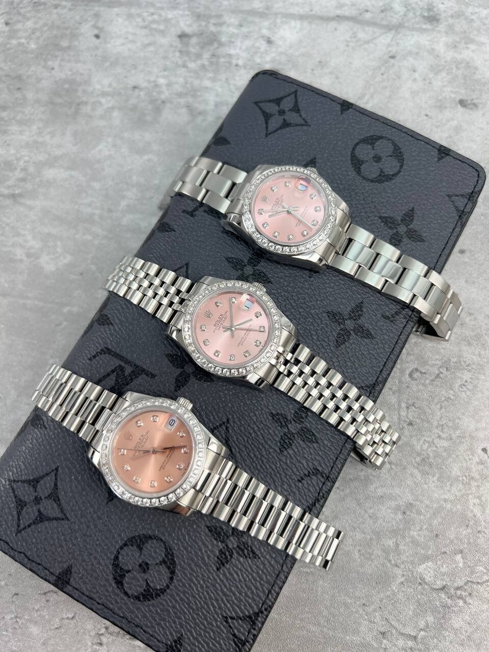 Rolex Datejust Pink Dial Watch in Different Chain Straps