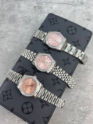 Rolex Datejust Pink Dial Watch in Different Chain Straps