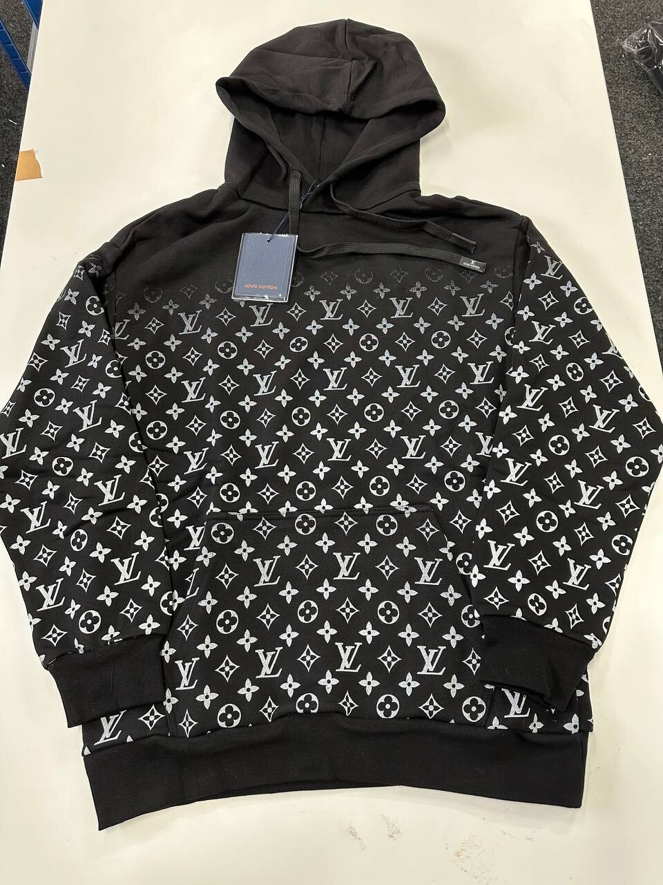 Louis Vuitton Men's Women's LV Gradient Black Hoodies Reps Sale UK Man Woman First Copy Fake Replica Knitwear Men Women Pullover Hoodie 1st Copies Cheap Price Hoody Fakes AAA Luxury Sweatshirts 1:1 Rep Brand Logo 1 to 1 Duplicate 