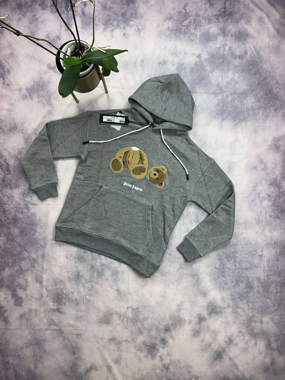 Palm Angels Men's Women's Designer Grey Hoodie Fake Reps Sale UK Men Women First Copy Replica Teddy Bear Hoodies Man Woman Cheap Price Sweatshirts Fakes Rep 1 to 1 Knitwear 1st Copies Original PA Luxury Brand Logo 1:1 AAA Duplicate