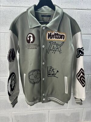 LV baseball Jacket in Grey Color LV baseball Jacket in Grey Color