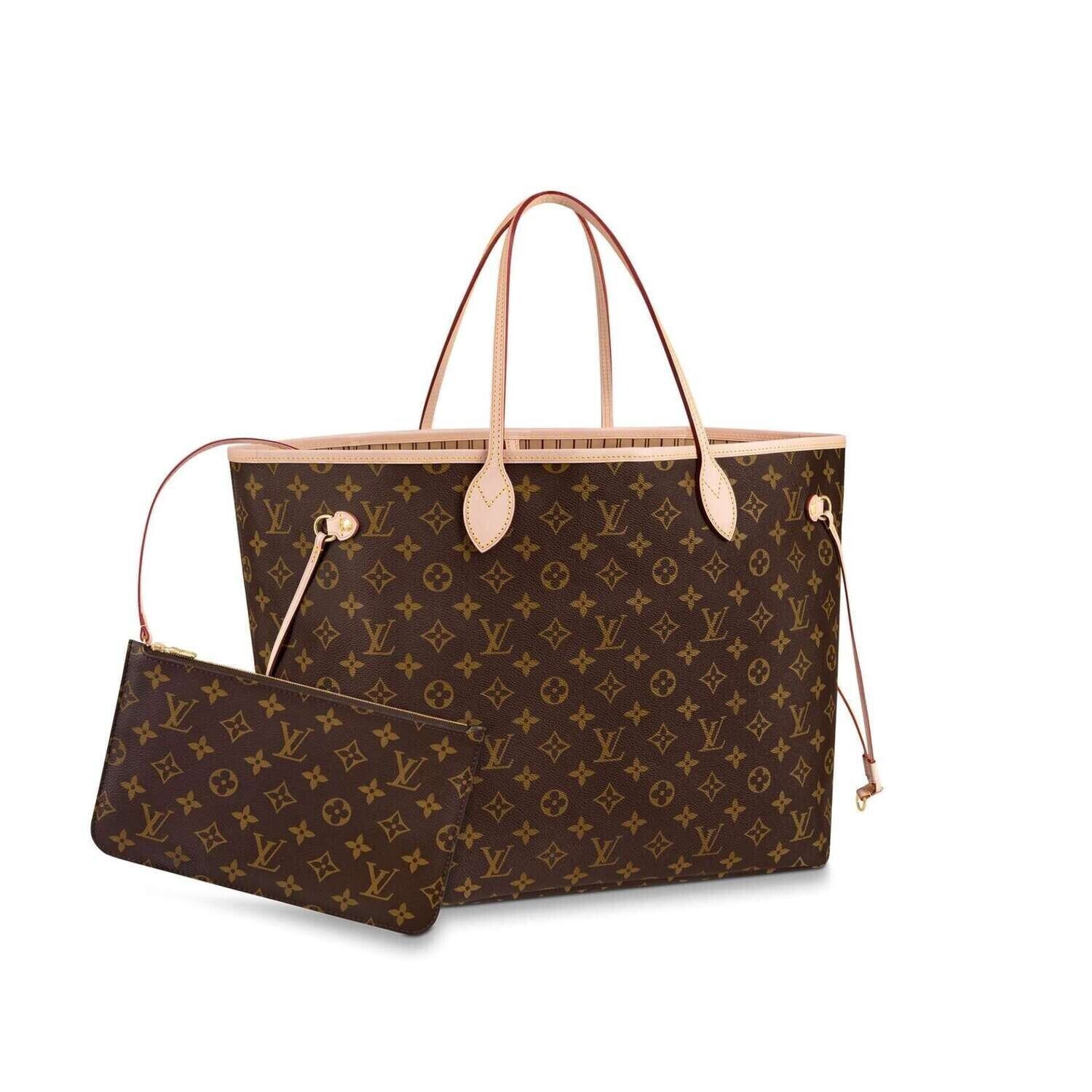 Louis Vuitton Women's MM Damier Neverfull Canvas Bag, Colours: MM Monogram Canvas