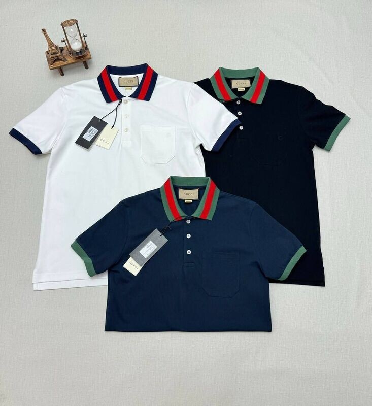 Gucci Men's Women's Web Collar Piquet Polo Shirt Gucci Men Women Piquet Polo Shirts Black Navy Blue White Designers Replica Sale UK Man Woman Cheap Price AAA Reps Polos Shirt Fake Rep First Copy Luxury Brand Logo GG Web Collar Original Unisex Boys Girls Hal Sleeves Cheaper 1st Copies Duplicate