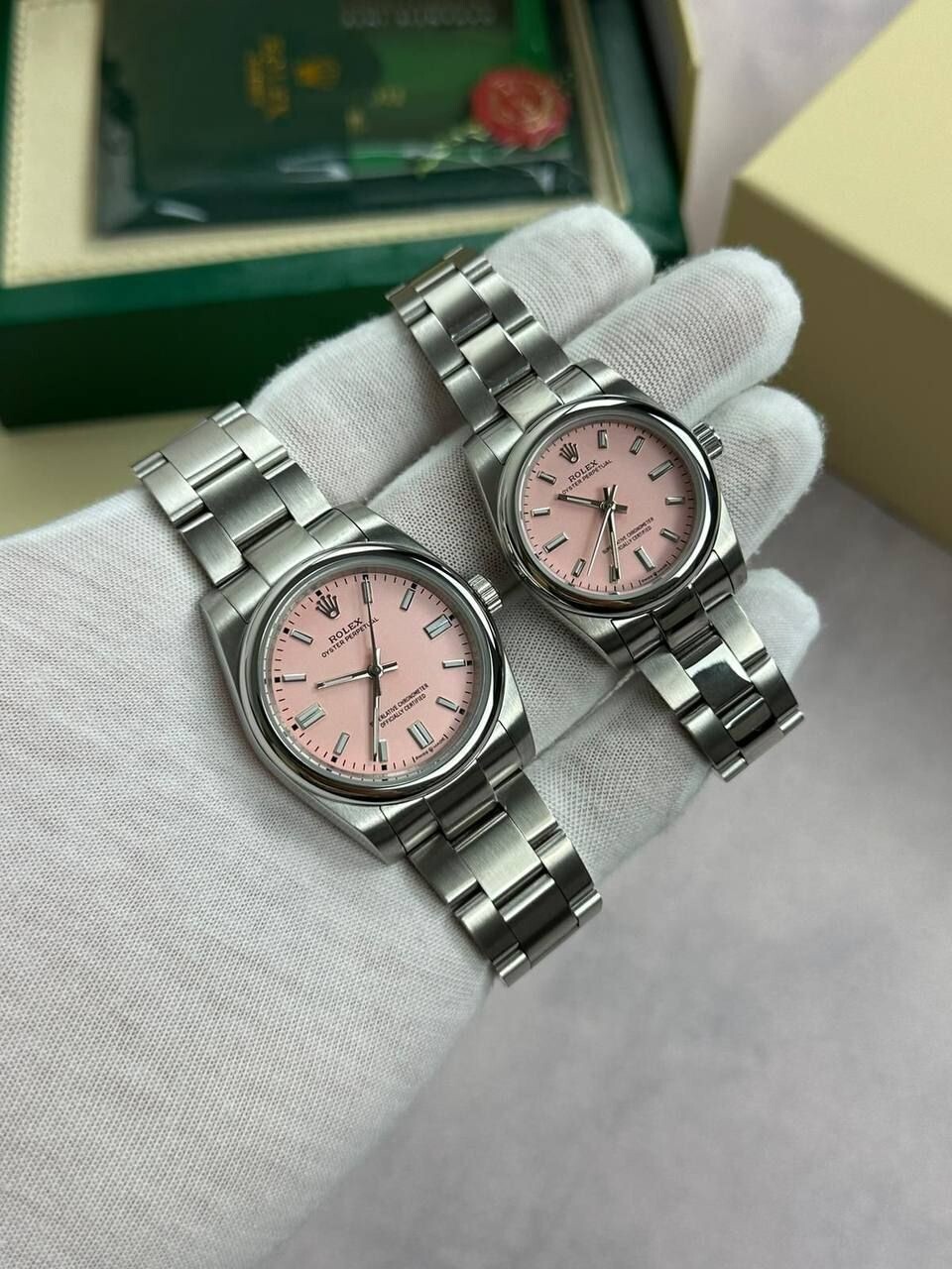 Rolex Oyster Perpetual Watch in Pink Dial