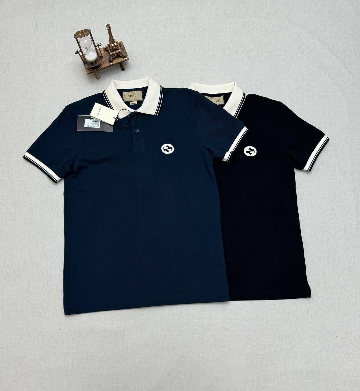 Gucci Men Women Polo Shirts Black Navy Blue Fake Reps Luxury Best AAA Sale UK Man Woman Polos Shirt First Copy Replica Cheap Price Rep Designers Brand Logo Interlocking GG Monogram Pique Half Sleeves Web Collar Premium Quality Unisex Boys Girls 
