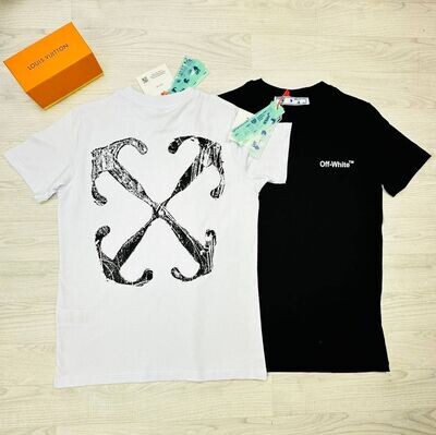 Off-White T-shirts Scratch Arrow Logo Print Tshirt Men Women Replica Slim X Reps Men's Women's Cotton Jersey Rep Fake Tshirts Crewneck First Copy Unisex T-shirt Cheap T Shirt Black Tee Shirts Sale UK