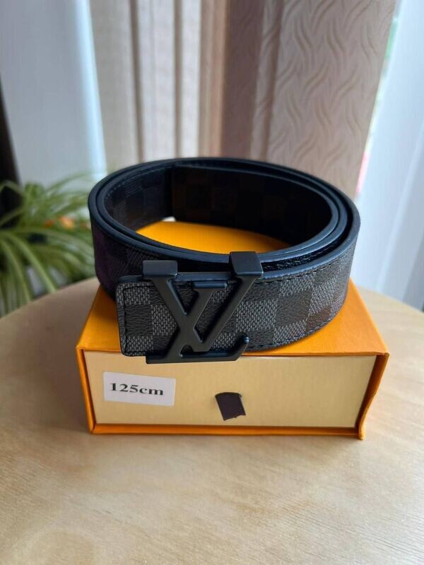 Louis Vuitton Men's Women's Damier Graphite Black Belt AAA Sale UK Man Woman Fake Replica Leather Check Belts Men Women First Copy Fakes Rep Designer 1st Copies Cheap Price 1:1 LV Brand Logo Buckle Luxury Reps 1 to 1 Original Duplicate