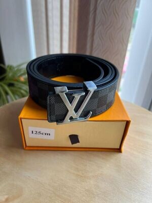 Louis Vuitton Damier Graphite Mens Womens Replica Luise Vitton Check Fake Black Grey Belt Cheap Men Women Rep Belts AAA First Copy Checkered Reps Men's Women's Lady With Silver LV Monogram Buckle fakes Lui Luis Lois Lius Lous Lovie Louvis viton man woman mans womans