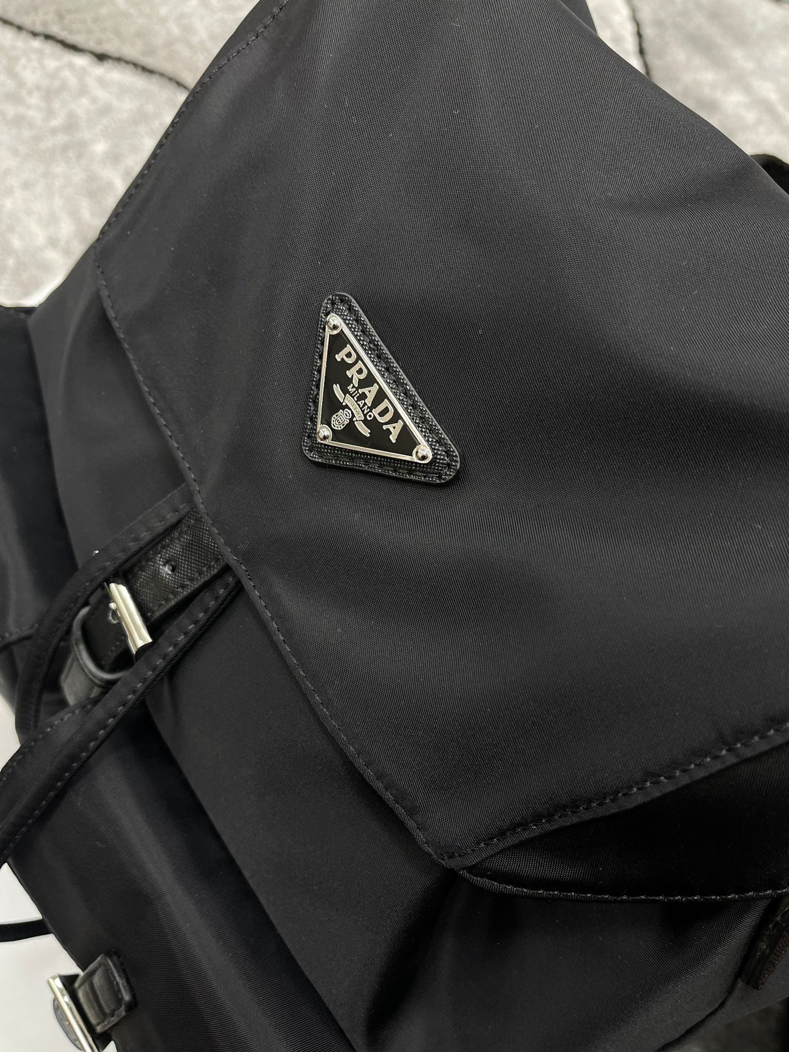 Prada Milano Women's Re-Nylon Designer Black Backpack Reps Sale UK Women First Copy Replica Fake Sling Backpacks Woman Cheap Price Rep 1st Copies Leather Shoulder Bags 1:1 Brand Logo 1 to 1 Fakes Luxury Crossbody Bag AAA Duplicate