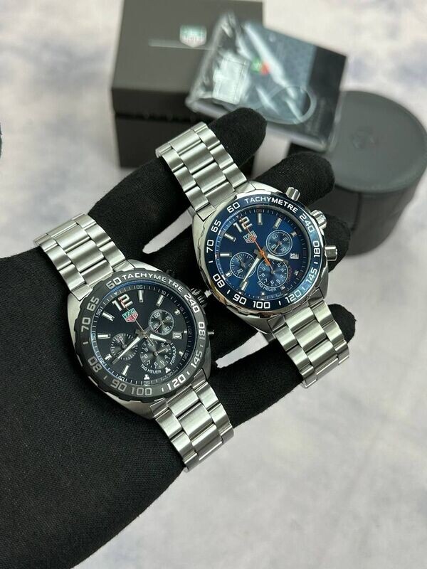 Tachymetre Tag Heuer Watches with Silver Chain Strap