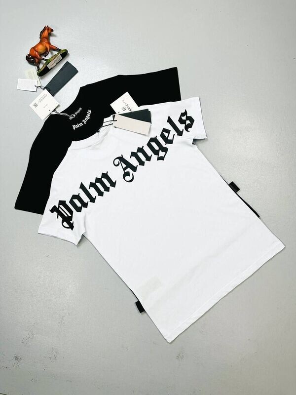 Palm Angels Logo Crewneck T-shirts Palm Angels Men Women Luxury Logo Black White T-shirt Fake AAA Sale UK Men's Women's First Copy Replica T-shirts Man Woman Cheap Price T Shirt 1st Copies Fakes Rep Tshirts 1:1 Designer PA Brand Tshirt Reps 1 to 1 Tee Shirts Duplicate