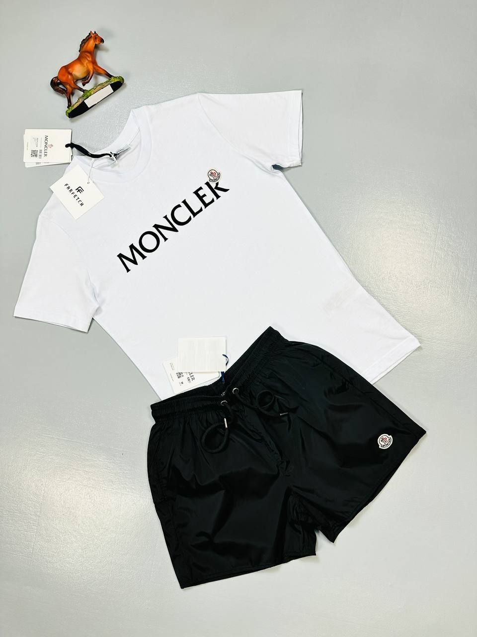 Moncler T-shirt & Short Set Black and White, Colours: Black & White