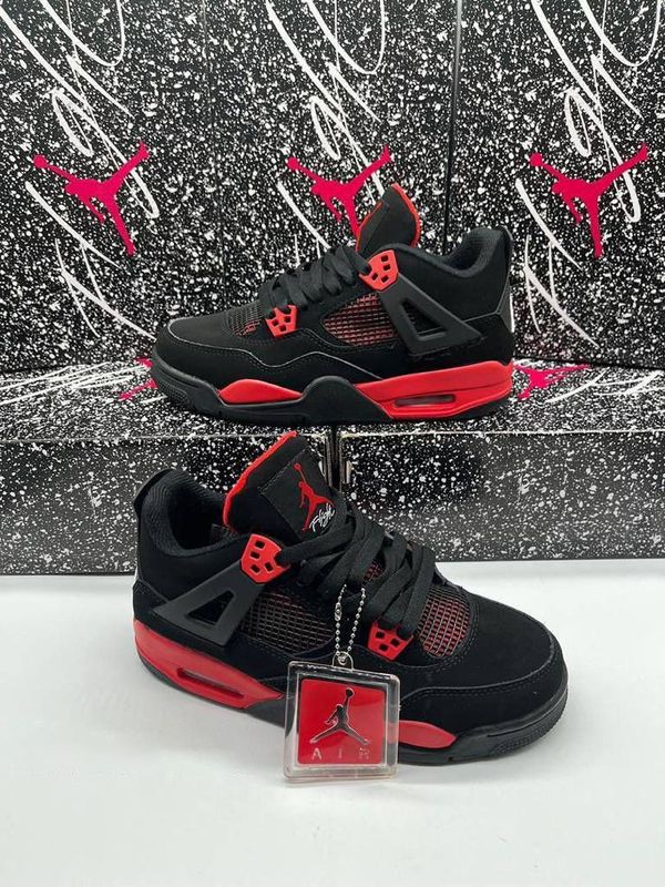 Nike Jordan 4 Women Trainers Red Thunder Nike Air Jordan 4 Women Reps Trainers Red Thunder Jordans Nikes 4's Womens Replica Trainer Best AAA Quality First Copy Women's Sneakers For Sale In UK Womans Fake Copies Cheap Woman Sneaker Shoe Rep 4s Duplicate Shoes