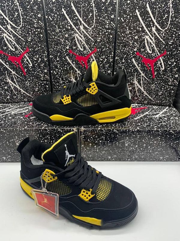 Nike Air Jordans 4 Mens Trainers Retro Thunder 2023 Nike Air Jordans 4 Mens Trainers Retro Thunder 2023 Yellow Men Jordan 4's Mans Fake Cheap Reps In Best AAA Quality For Sale In UK Replica Duplicate Copies Men's Rep Sneakers Jordan4 Sneaker Man Trainer Jordan.4 Black