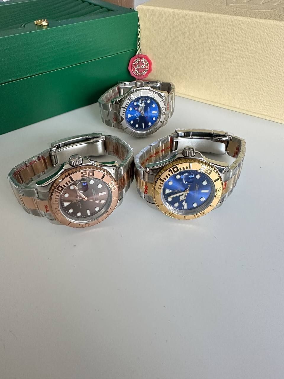 Rolex Yacht Master Watch in 3 Different Colors with Chain Strap