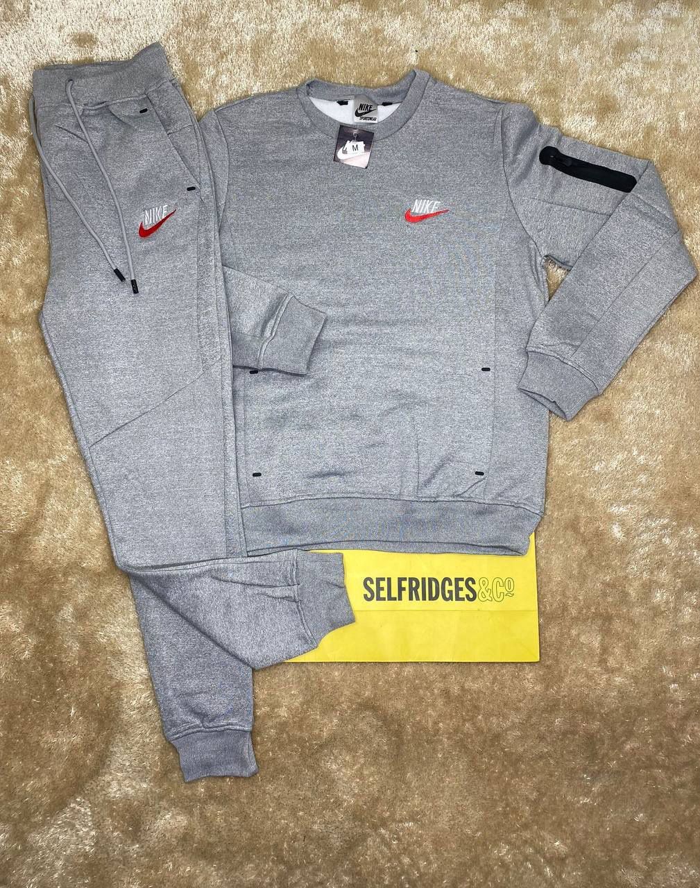 Rep Replica Fake Man Mans Duplicate Track Suit Copy Cheap Suits Sale UK Reps BV2662-819 Light Grey Red White Logo Nike AAA