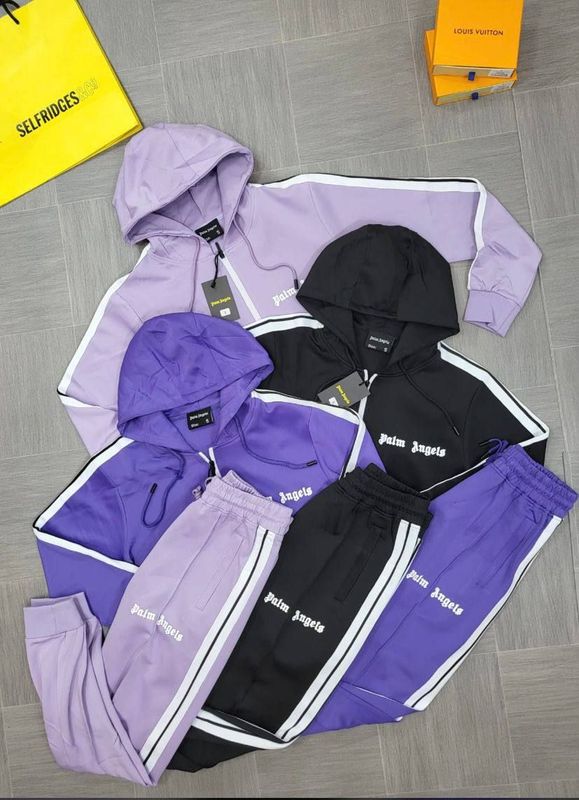 Palm Angels Classic Logo Tracksuit Set Palm Angels Men's Women's Luxury Black Purple Tracksuit Fake Rep Sale UK Man Woman First Copy Cheap Price Replica Tracksuits Men Women 1st Copies Fakes Reps Track Suits Pullover Hoodies 1 to 1 PA Designer Brand Logo 1:1 AAA Duplicate