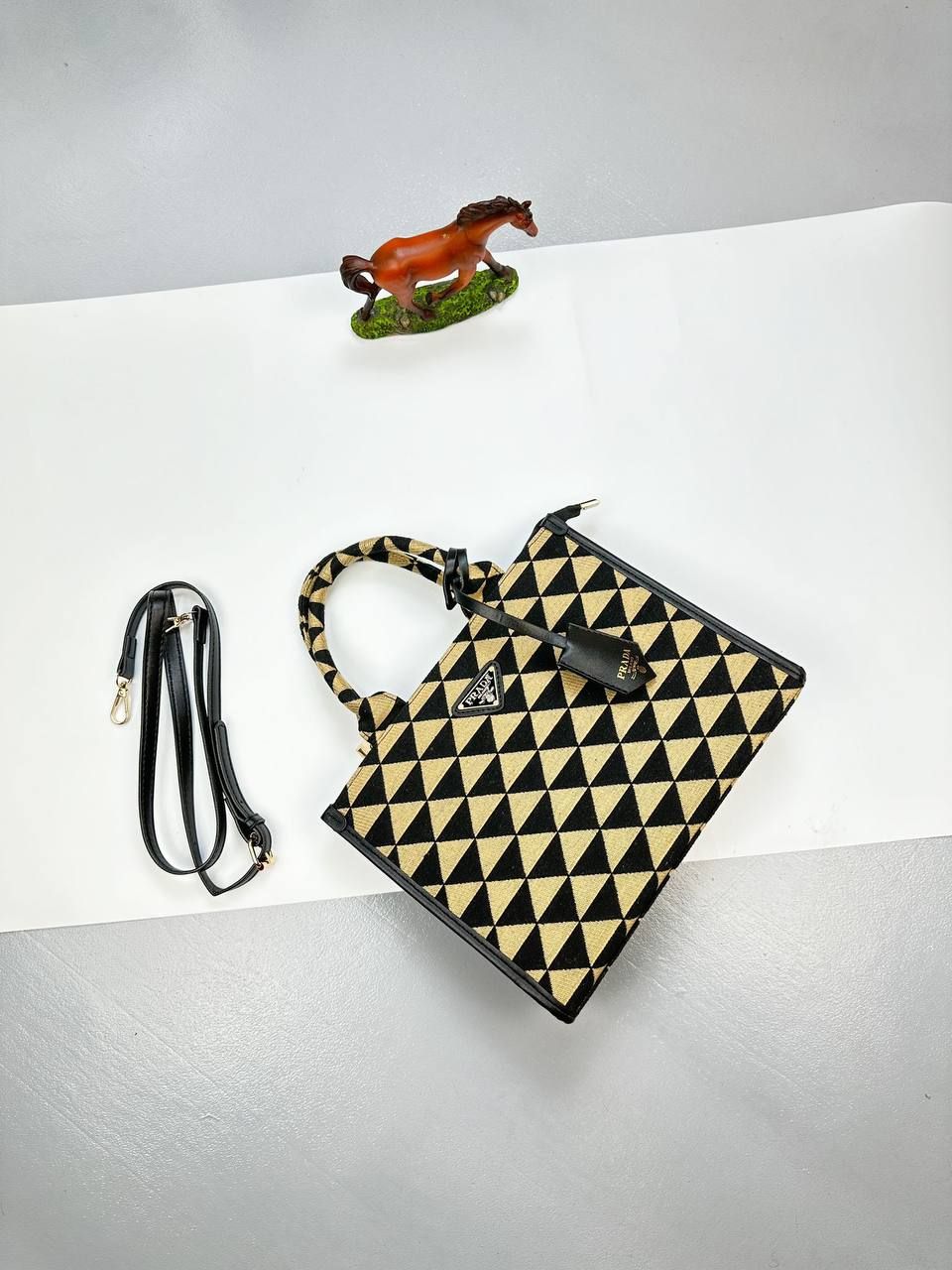 Prada Milano Women's Symbole Embroidered Black Beige Tote Bag Rep Sale UK Woman First Copy Replica Mini Handbag Women Cheap Price Totebag 1st Copies Fakes Reps 1:1 Luxury Canvas Bags 1 to 1 Brand Logo Woven Shoulder Purse Fake AAA Duplicate