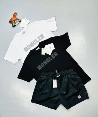 Moncler T-shirts Shorts Set Black White Sale UK Moncler T-shirts Shorts Set Black White Sale UK